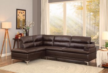 Soyer Sectional Sofa 9923DBR in Dark Brown by Homelegance [HESS-9923DBR-Soyer Set]