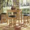 Natural Finish Contemporary 5Pc Dinette Set w/Shaped Top