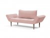 Zeal Daybed in Dusty Coral Fabric by Innovation w/Wooden Legs