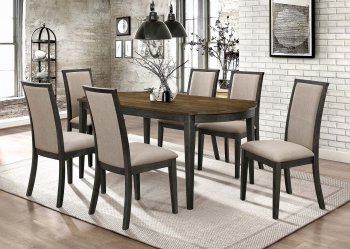 Clarksville 7Pc Dining Set 107821 in Burned Amber by Coaster [CRDS-107821-Clarksville]