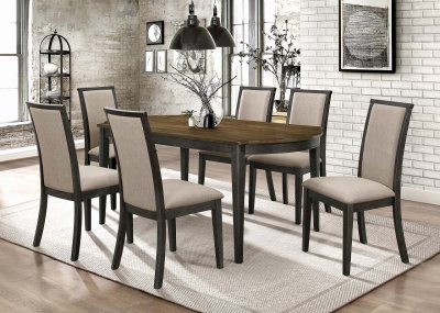 Clarksville 7Pc Dining Set 107821 in Burned Amber by Coaster