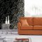 Contemporary Small Sectional Sofa in Orange Fabric