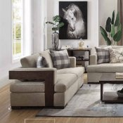 Niamey Sofa 54850 in Beige Fabric & Cherry by Acme w/Options