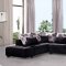 Dark Brown Fabric Modern Sectional Sofa w/Storage Chaise