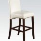 Jakki Bar or Counter Height Chair Set of 2 in White PU by Acme