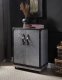 Brancaster Wine Cabinet 97802 Antique Ebony Leather by Acme