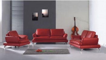 Modern Red Leather Living Room Set [EFS-96]