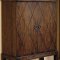 Distressed Walnut Finish Natural Wood Bar with Diamond Pattern