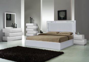 Monet Bedroom in Silver by J&M w/Optional Milan White Casegoods [JMBS-Monet Silver Milan White]