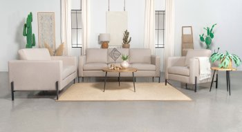 Tilly Sofa & Loveseat Set 509901 in Oatmeal Fabric by Coaster [CRS-509901 Tilly]