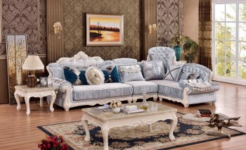 Fabia 694 Sectional Sofa in Pearl Finish & Multi-Tone Fabric [MRSS-694-Fabia]