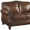 Montbrook Sofa 503981 in Brown Leather by Coaster w/Options