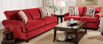 SM5047 Inverness Sofa in Red Fabric w/Options [FAS-SM5047 Inverness]