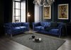 U9550 Sofa & Loveseat Set in Blue Velvet by Global w/Options