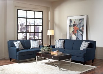 Finley Sofa & Loveseat Set in Blue Fabric 504321 by Coaster [CRS-504321 Finley]