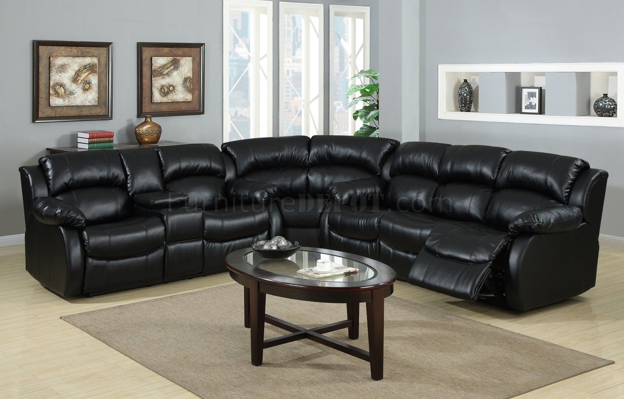 black reclining leather sectional sofa online