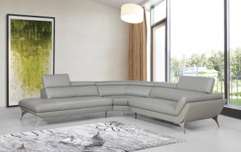 Graphite Sectional Sofa 1541 in Grey Leather by VIG [VGSS-1541 Graphite Grey]