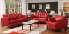 9994RED Della Sofa by Homelegance in Red Bonded Leather