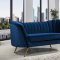 Margo Sofa 622 in Navy Velvet Fabric by Meridian w/Options