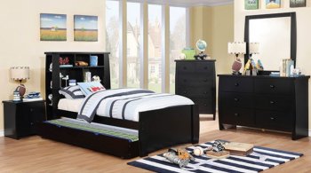 Marlee 4Pc Youth Bedroom Set CM7651BK in Black w/Options [FAKB-CM7651BK-Marlee]