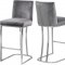 Heidi Stool 708 Set of 2 in Grey Velvet Fabric by Meridian