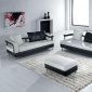 Black and White Leather Ultra Modern 4Pc Living Room Set