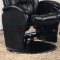 Black Leather-Like Vinyl Modern Swivel Glider w/Ottoman