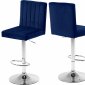 Joel Bar Stool 710 Set of 4 Navy Velvet Fabric by Meridian