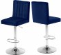 Joel Bar Stool 710 Set of 4 Navy Velvet Fabric by Meridian