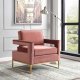 Noah Accent Chair 511 in Pink Velvet Fabric by Meridian