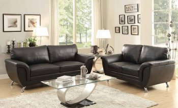 8523 Chaska Sofa in Black Bonded Leather Match by Homelegance [HES-8523BLK Chaska]