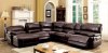 Estrella Sectional Sofa CM6131BR in Brown Leatherette