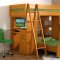 Natural Honey Contemporary Kids Bed w/Trundle & Storage Drawers