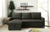 Hiltons Sectional Sofa w/Sleeper 52300 in Charcoal Linen by Acme