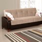 Rosso Sofa Bed in Light Coffee Microfiber by Rain w/Options