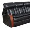 U9673 Motion Sofa in Black Bonded Leather by Global w/Options