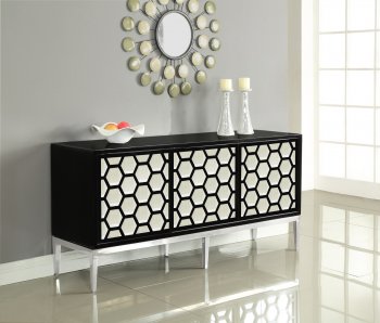 Zoey Buffet 304 in Black Lacquer by Meridian [MRBU-304 Zoey]