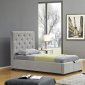 Prague Upholstered Kids Storage Bed in Light Grey Fabrc by J&M