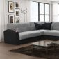 Samantha Sectional Sofa Bed in Gray Fabric by Skyler Design