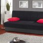 Planet Sofa Bed Convertible in Black Microfiber by Rain