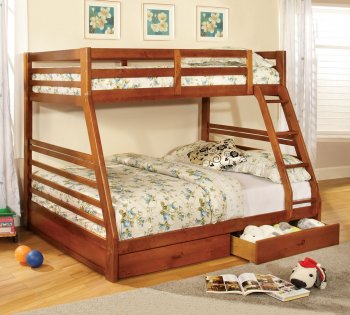 CM-BK588A California III Twin/Full Bunk Bed in Oak [FAKB-CM-BK588A California III]