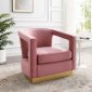 Frolick Accent Chair in Dusty Rose Velvet by Modway