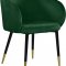 Louise Dining Chair 733 Set of 2 Green Velvet Fabric by Meridian