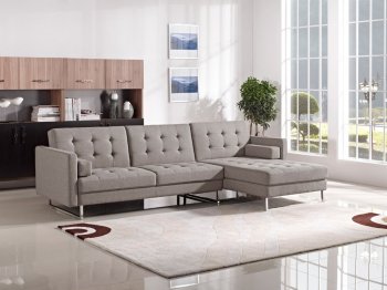 Smith Sectional Sofa Convertible 1471B in Brown Fabric by VIG [VGSS-1471B Smith Brown]