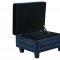 Ferrara Sectional Sofa 655 in Navy Velvet Fabric w/Options