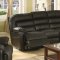 Black Bonded Full Leather Modern Reclining Sofa w/Optional Items