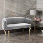 Adina Loveseat TOV-S116 in Grey Velvet Fabric by TOV Furniture