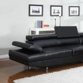 4000 Sectional Sofa in Black Bonded Leather by Elegant Home