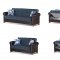 Hudson Sofa Bed & Loveseat Bed Set in Dark Blue by Empire