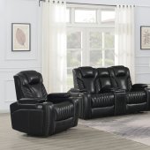 Bismark Power Recliner Sofa 609461 in Black by Coaster w/Options